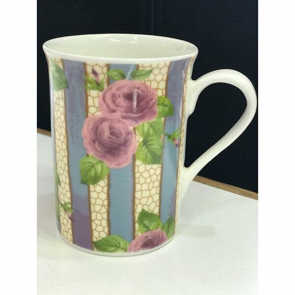 Romantic Spring Mugs Pink Roses Set of 6