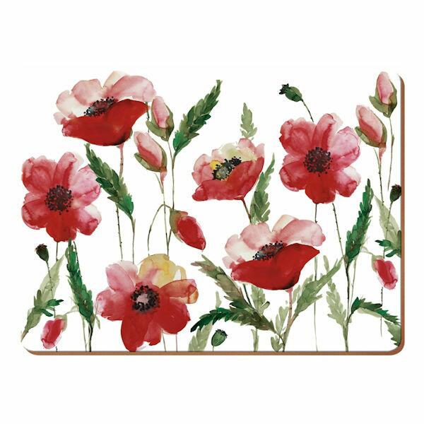 Watercolour Poppy - Creative Tops 4 Large Premium Tablemats