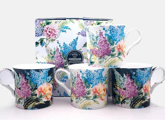 Heritage Bone China - Ambrosia Mugs - Set of 4 Gift Boxed