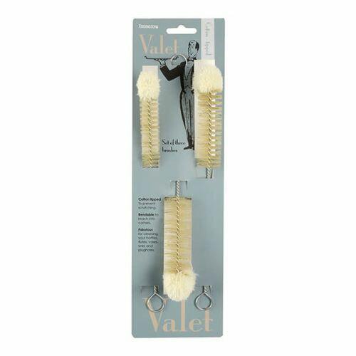 Valet Bottle Brushes Set of 3 With Cotton Ball Tips