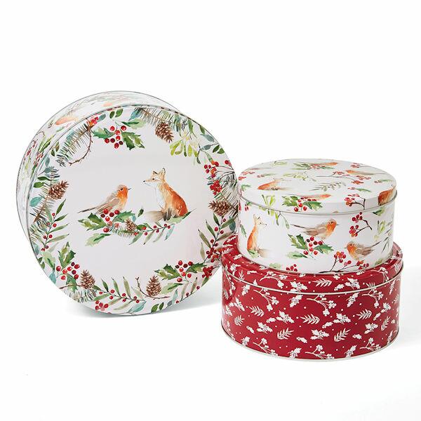 Cooksmart - Xmas A Winters Tale - Round Cake Tins - Set of 3