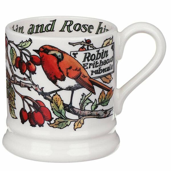Emma Bridgewater Birds In Hedgerow Rosehip & Robin Half Pint Mug