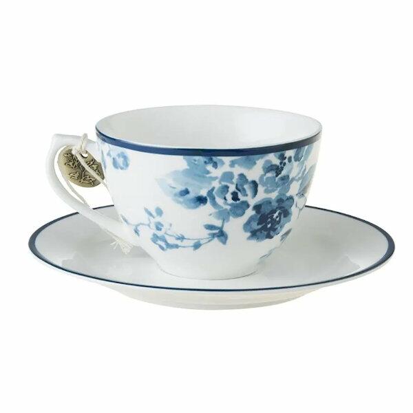 Laura Ashley Blueprint - Cappuccino Cup & Saucer China Rose
