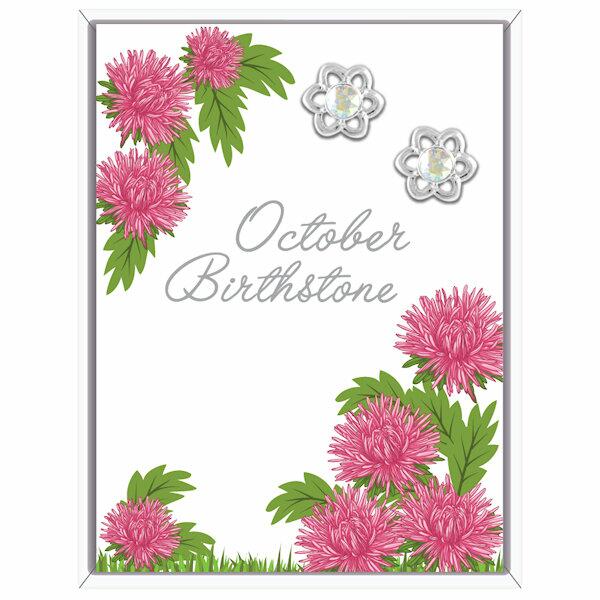 Lila Greetings Card Birthstone Earrings - October