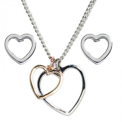 Timant Heart Set Gift Set - Heart Pendant and Heart Studs