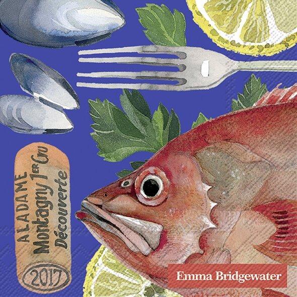Emma Bridgewater - Napkins - Cocktail - Fish Supper Blue