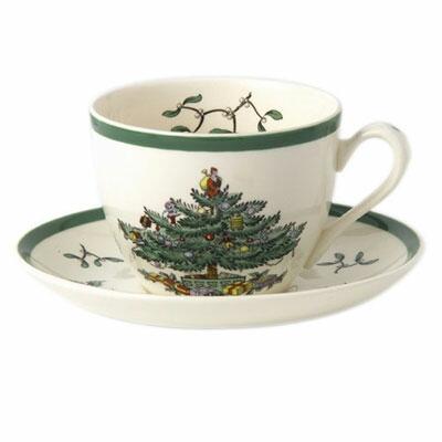 Spode Christmas Tree - Tea Cup and Saucer 7oz 0.2L