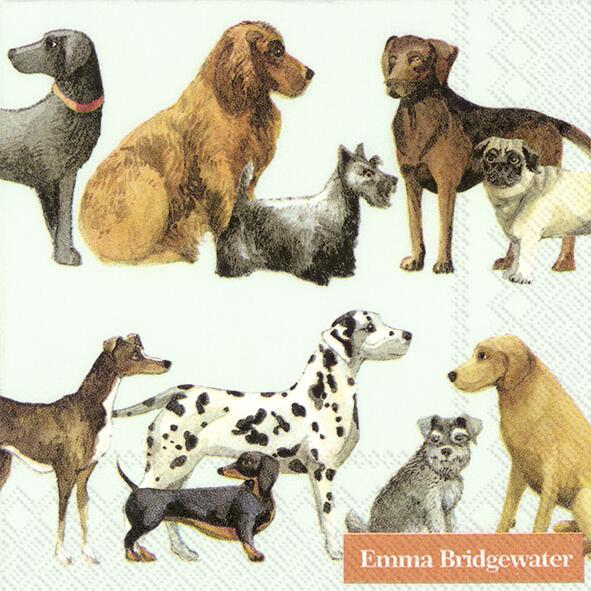 Emma Bridgewater - Napkins - Cocktail - Dogs Light Blue