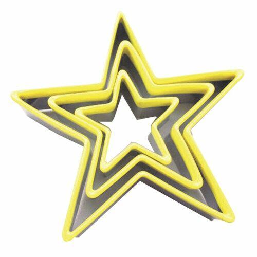 Eddingtons Star Cookie Cutters with Yellow Top Set of 3