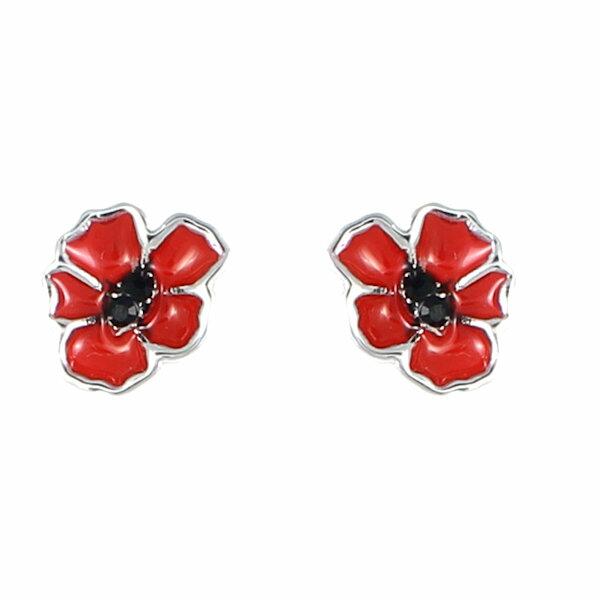 Poppy Earrings - Enamel Studs