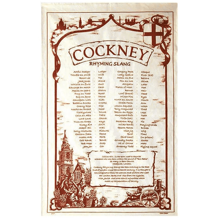 Cockney Rhyming Slang Tea Towel