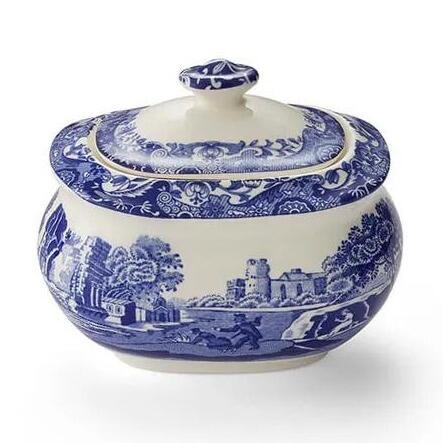 Spode Blue Italian Sugar Box Medium