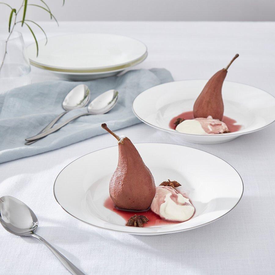 Royal Worcester Serendipity Platinum Soup Plate 23.5cm Set of 4