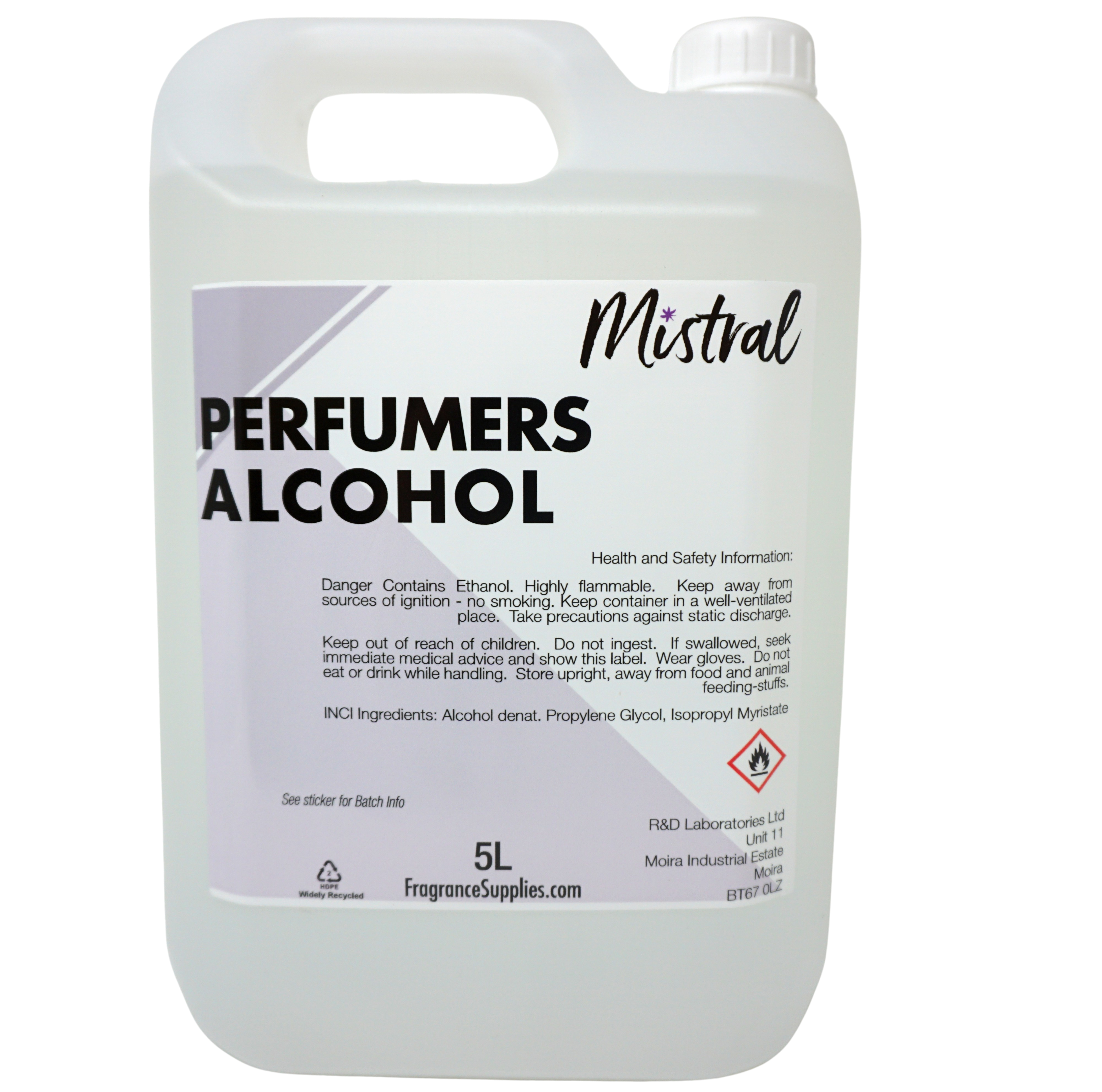 Ethanol 95PGF4 Perfume Grade 5 Litre