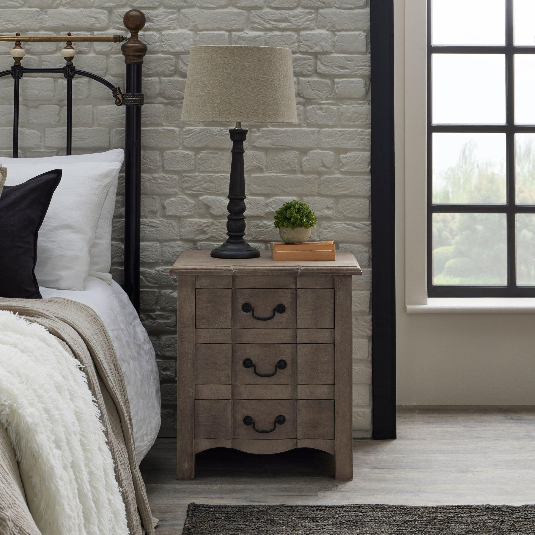 Greige Wash BedSide Table