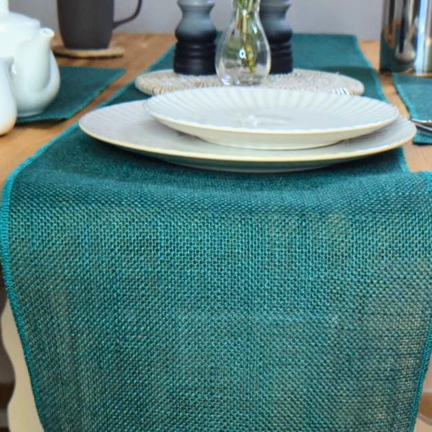 Teal table runner sale
