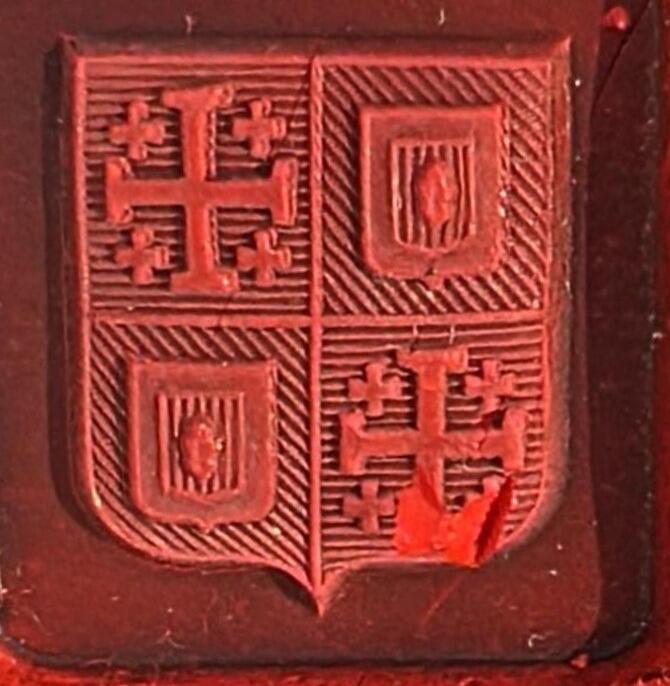 red wax impression of seal engraving