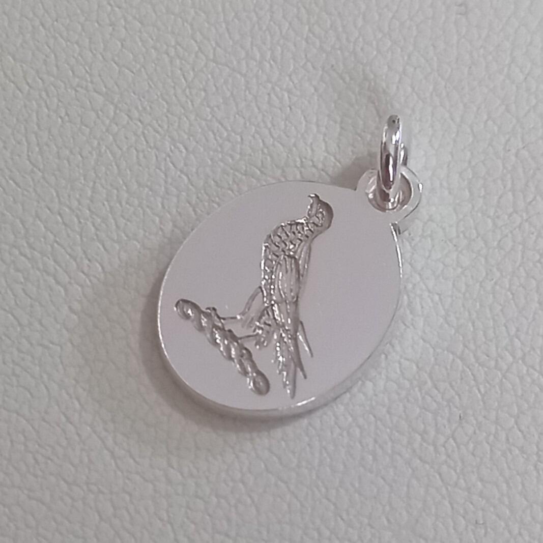 sterling silver falcon bird crest engraved pendant