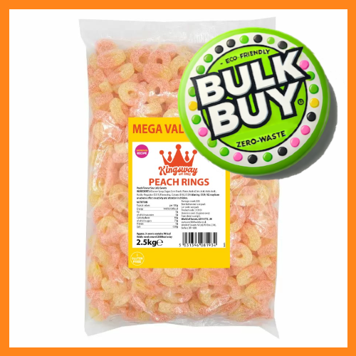 Kingsway Mega Value Peach Rings 2.5kg - Gluten-Free & Vegan