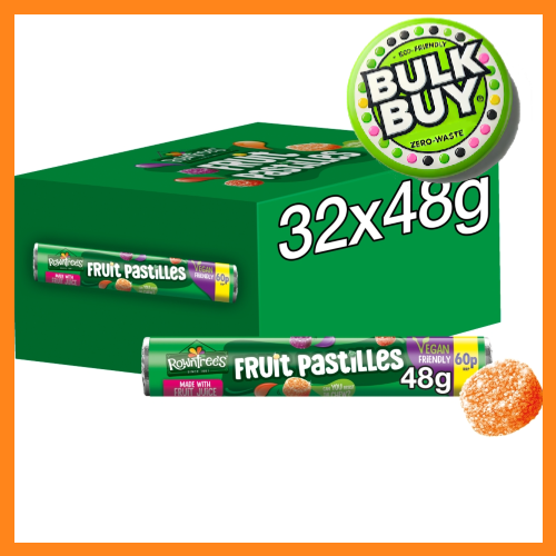 Rowntree's Fruit Pastilles Tube 48g x 32 in a box - Fruity Vegan Sweets
