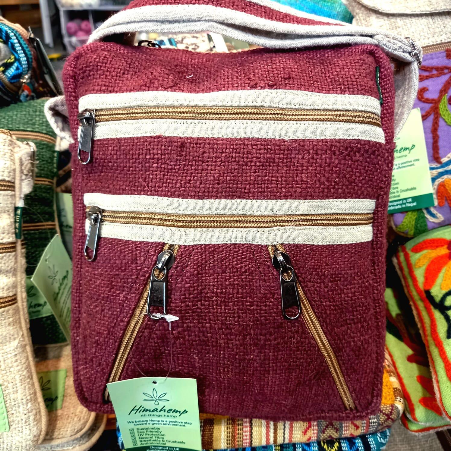 Multi Pocket Crossbody Bag in Burgundy