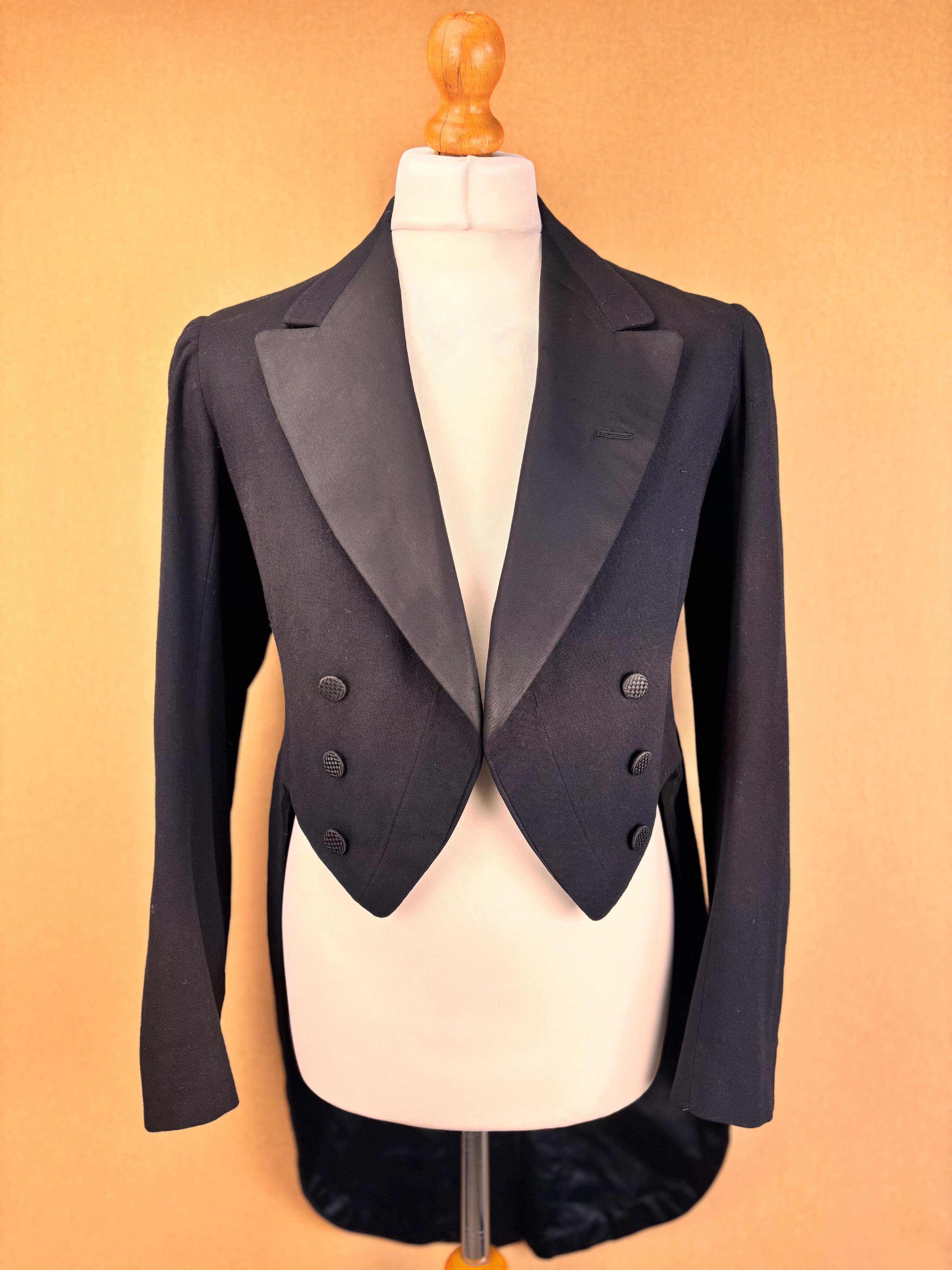 1914 Savile row white tie evening tailcoat size 38 40