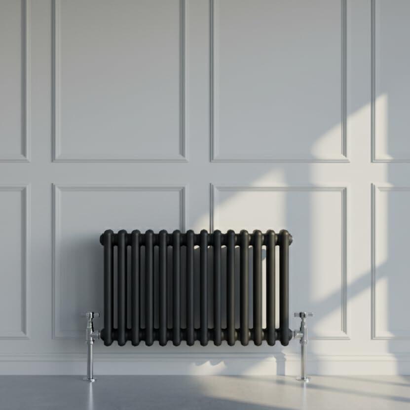 Traditional Anthracite 2 Column Radiator 300mm High | Greened House