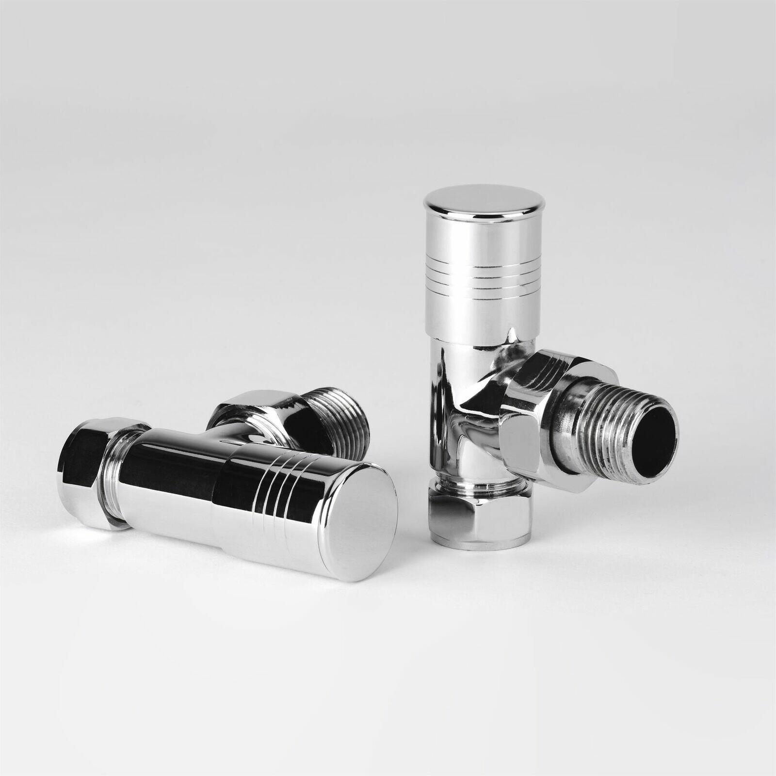 Chrome Angled Brass On/Off Valves for Towel Rails and Radiators