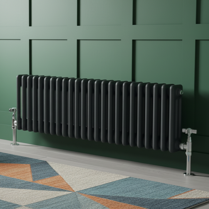 Modren Radiators Three Pipe Traditional Anthracite 3 Column Radiators 300mm High | Greened House