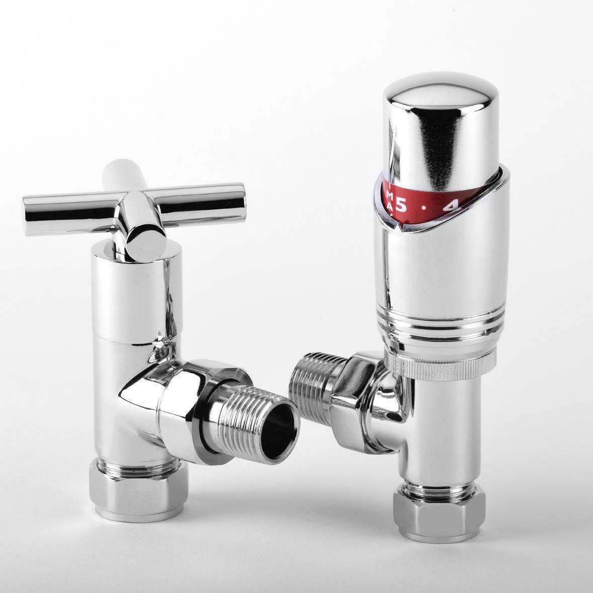 Angled TRV Art Deco Radiator Valve