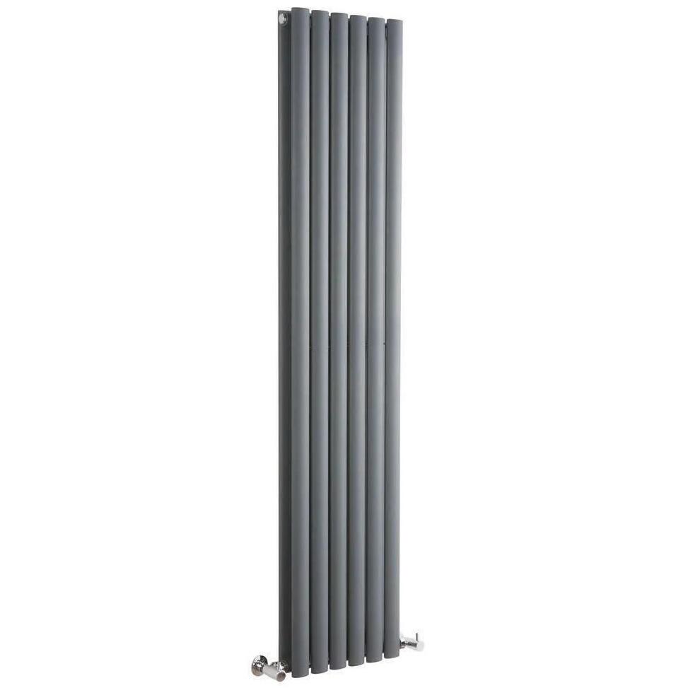 Anthracite Tall Vertical Oval Panel Central Heating Radiator