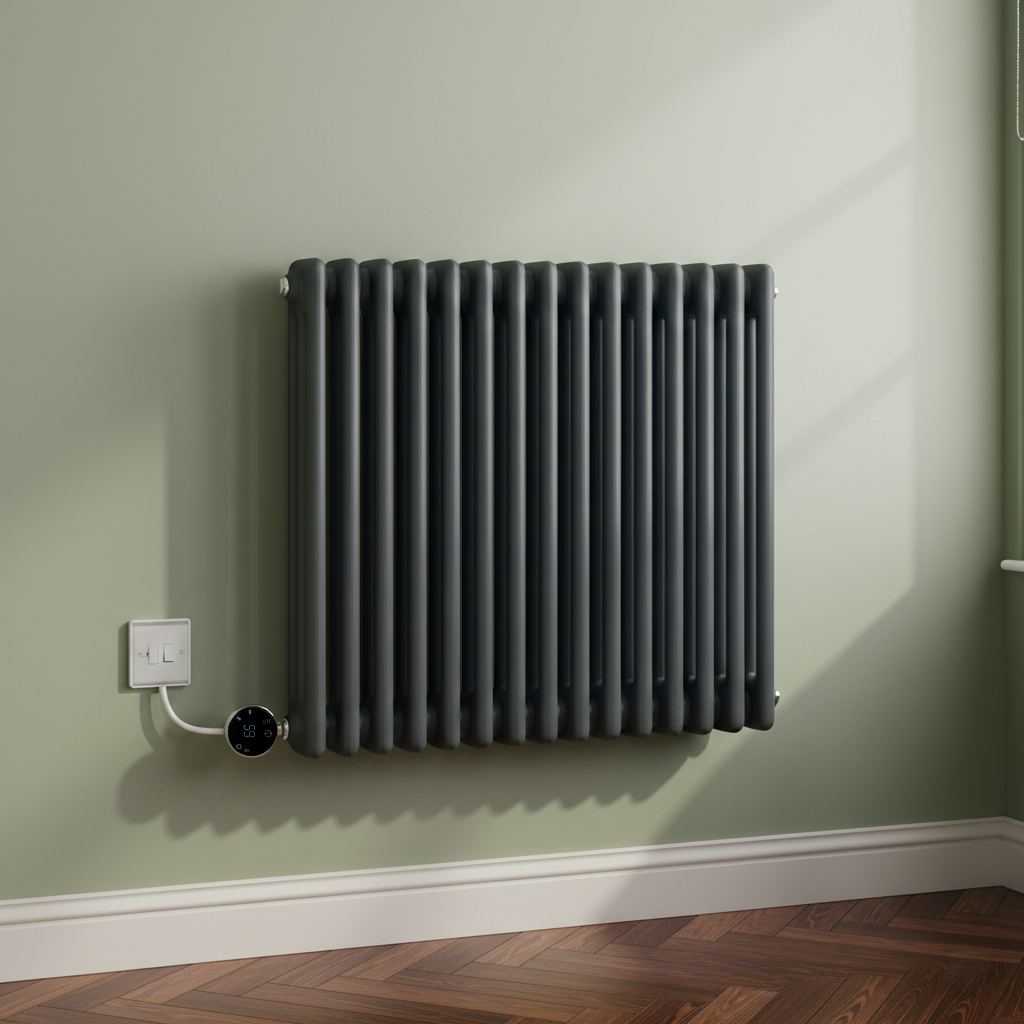 Wire Type Radiator Wifi Electric Traditional Anthracite 3 Column Radiators 600mm High