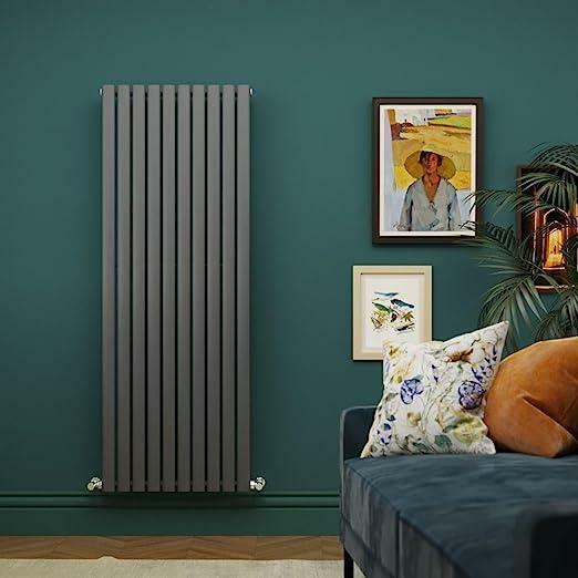 Anthracite Grey Tall Single Oval Tube Central Heating Vertical Column Radiator