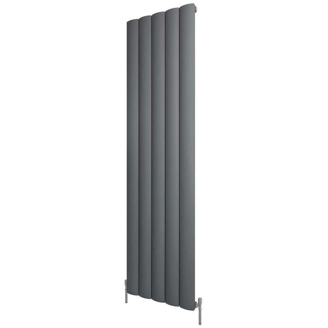 Anthracite Grey Tall Aluminium Vertical Central Heating Panel Radiator