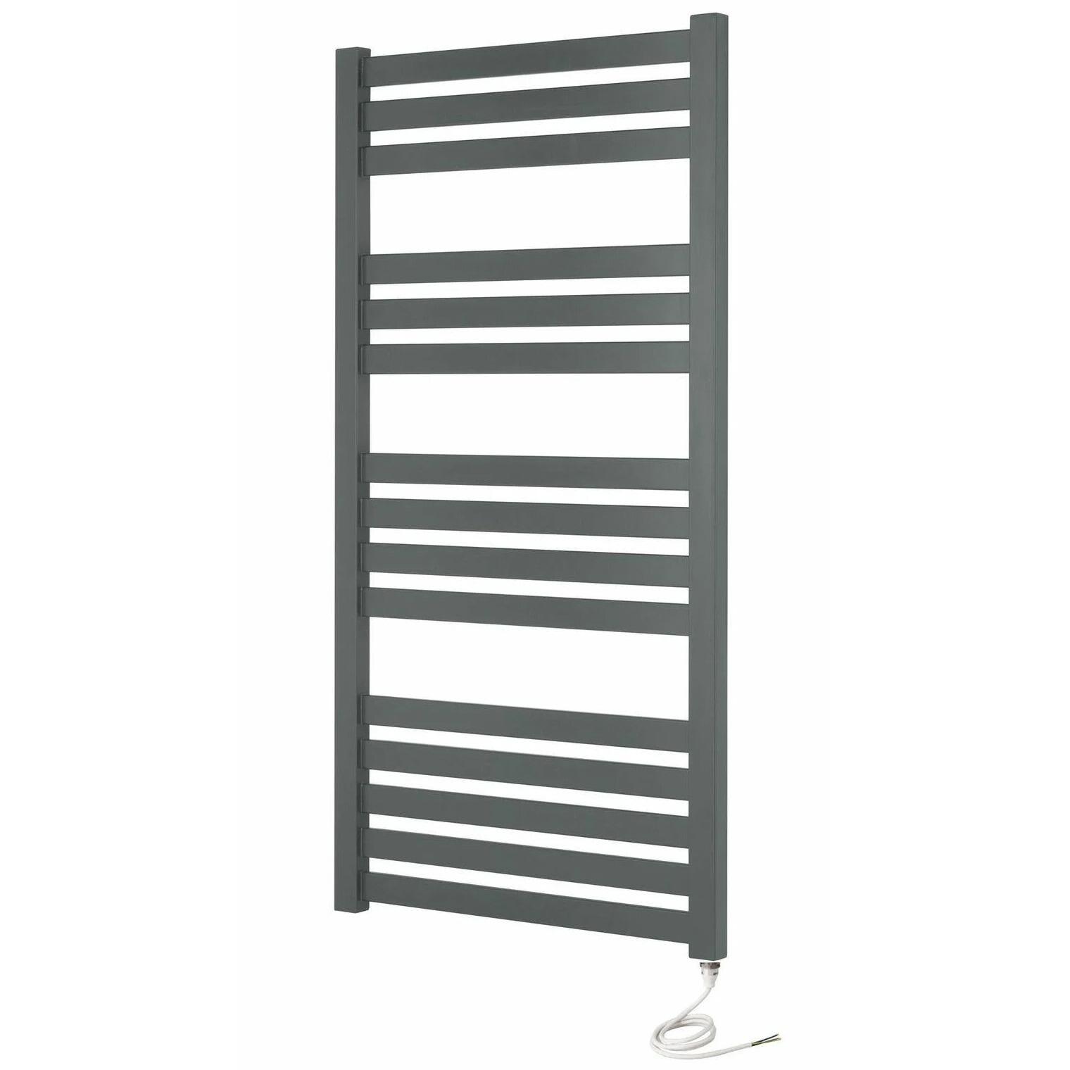 Anthracite Electric Flat Tube Heated Towel Rail