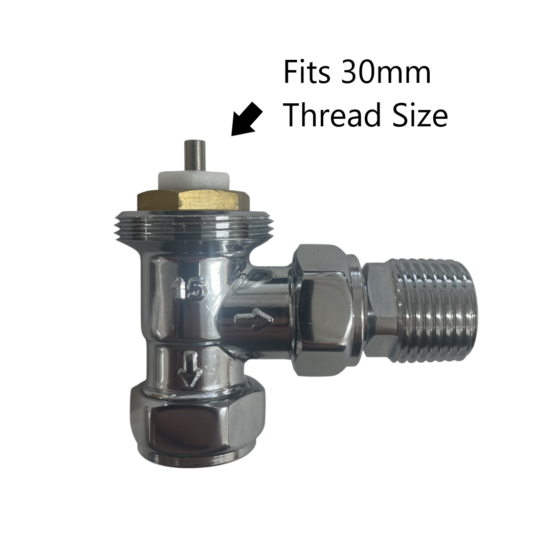 Chrome Thermostatic Radiator TRV Valve Head Replacement M30