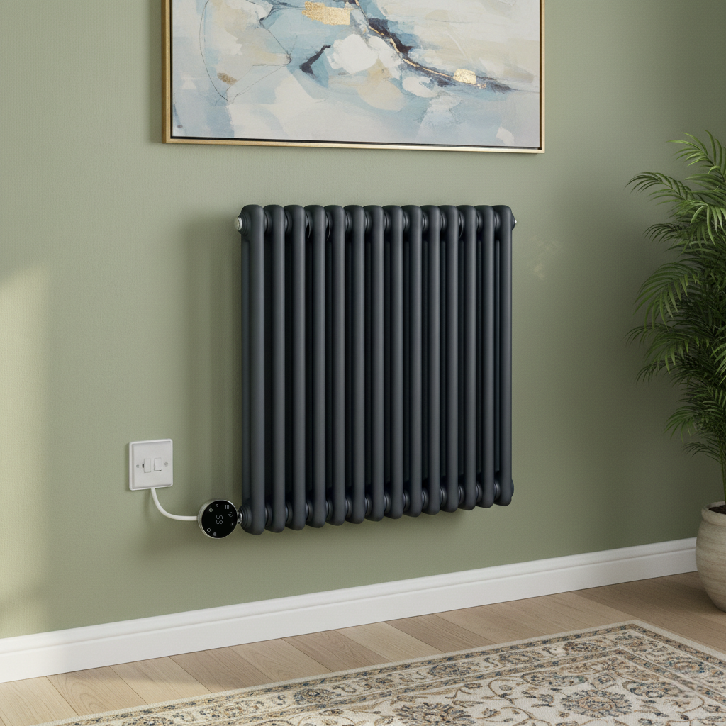 Wire Type Radiator Wifi Electric Traditional Anthracite 2 Column Radiators 600mm High