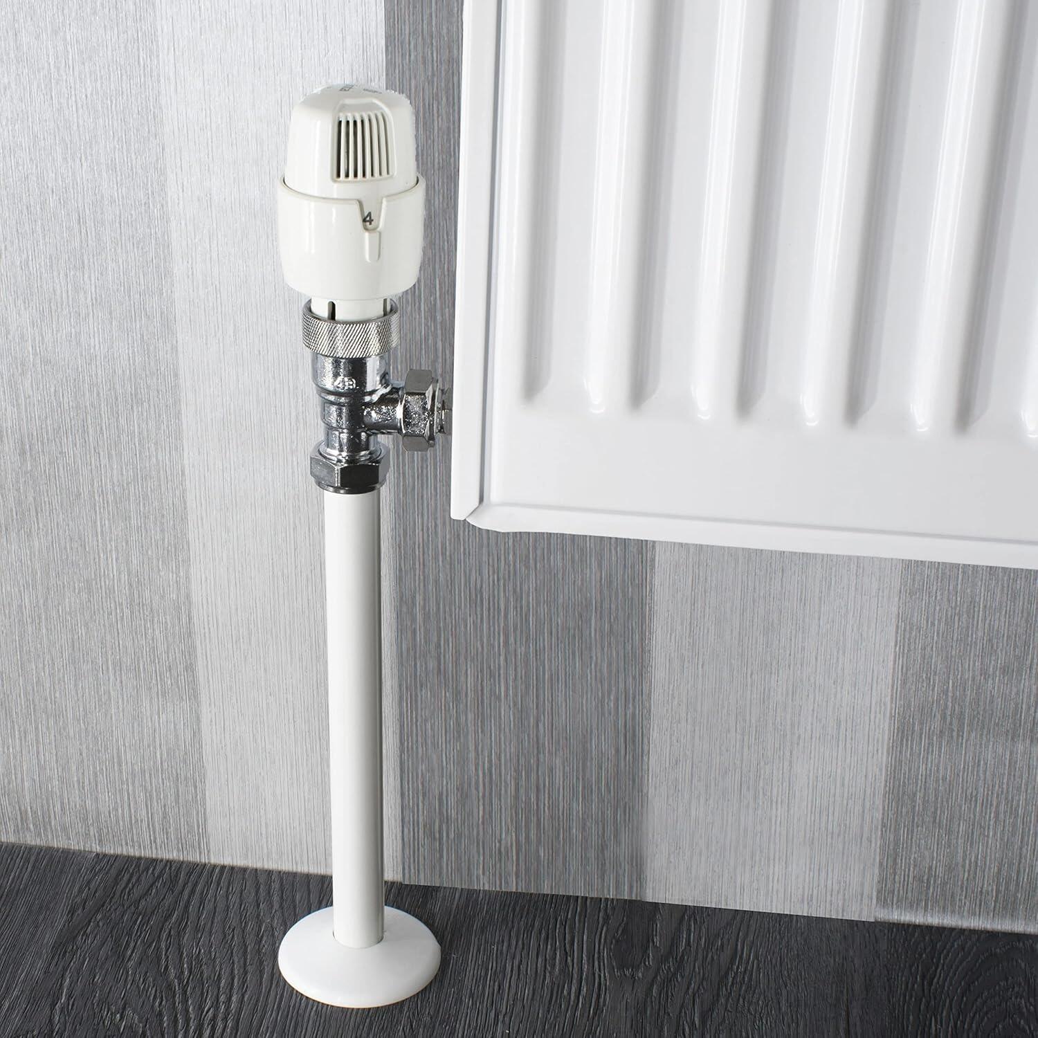 Large Radiator Pipe Cover White Radiator Pipe Covers Snap fit 2 Pack 200mm Long 15mm Pipe ...