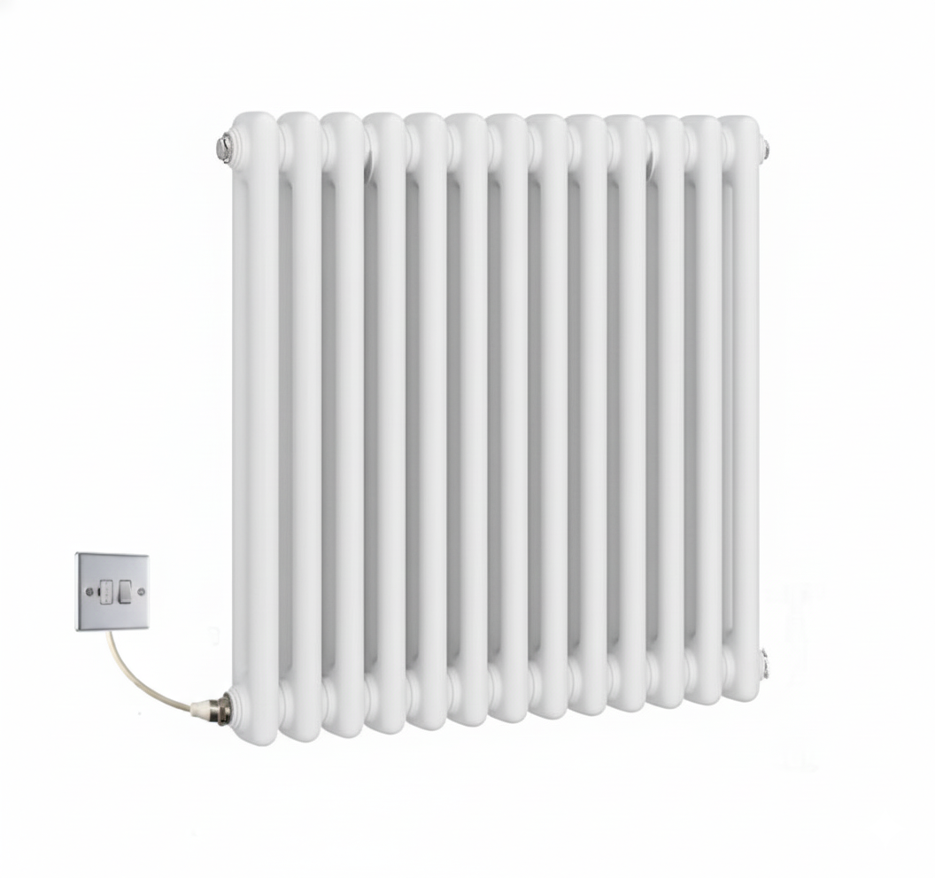 Electric Traditional White 2 Column Radiators 600mm high | Greened House