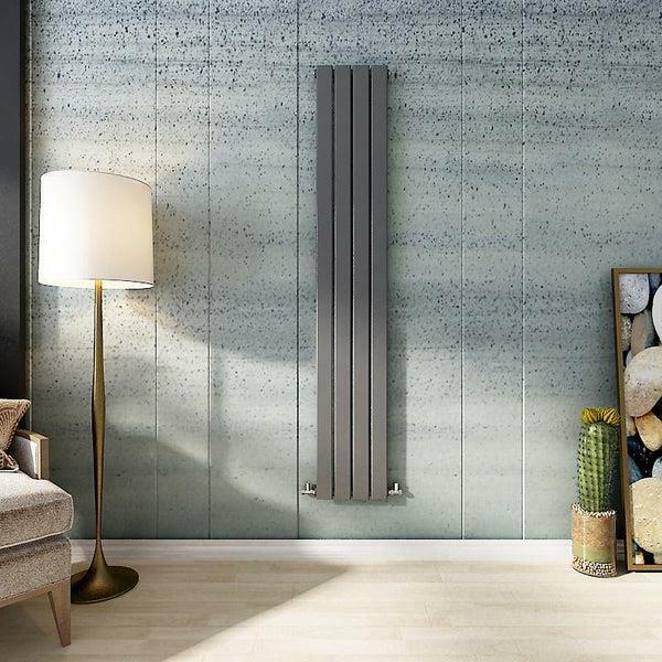 Anthracite Grey Single Tall Vertical Flat Panel Radiator