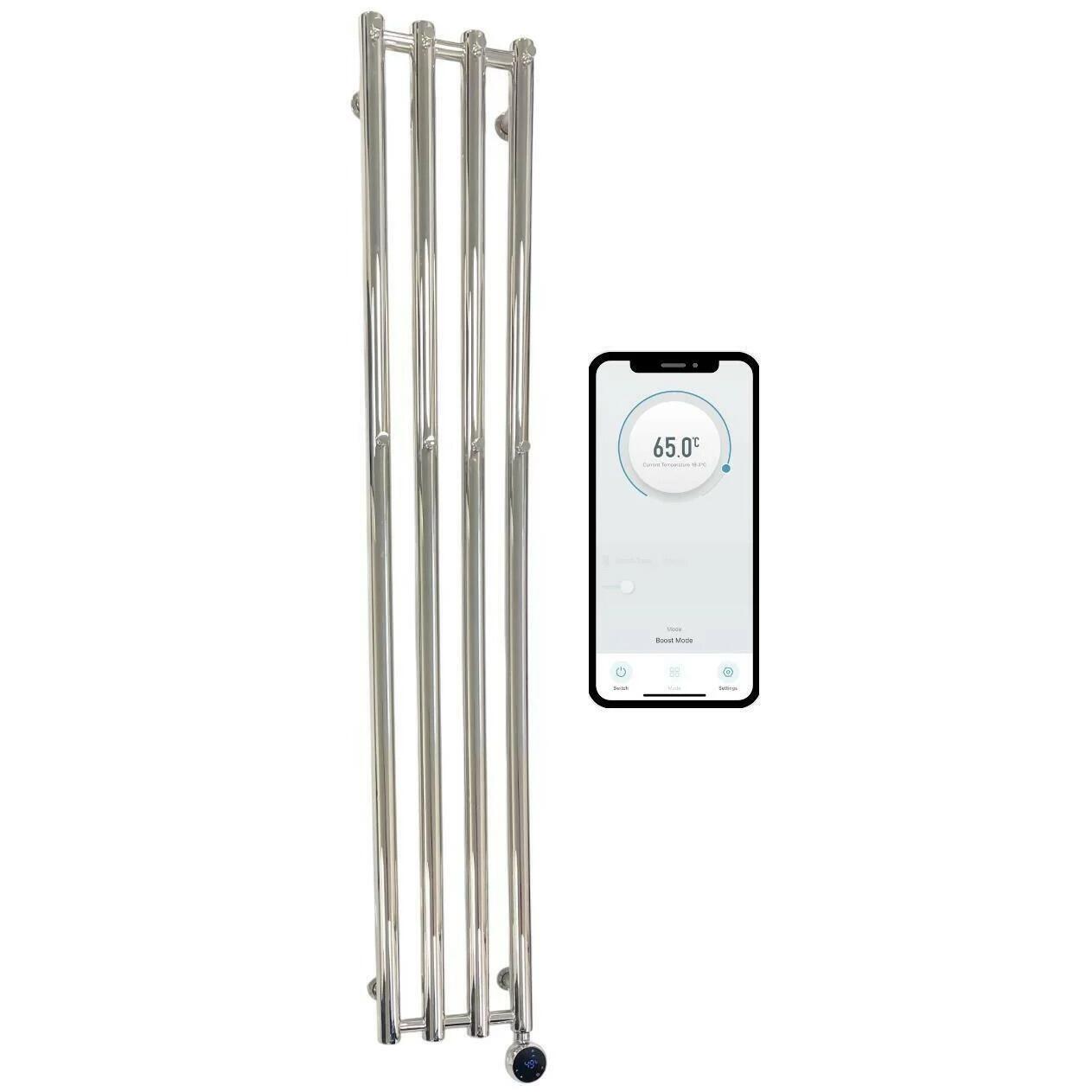 Chrome Electric WiFi Smart Towel Rail Bathroom Radiator