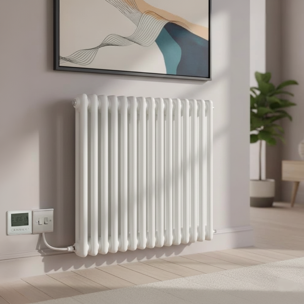 Electric Traditional White 2 Column Radiators 600mm high | Greened House