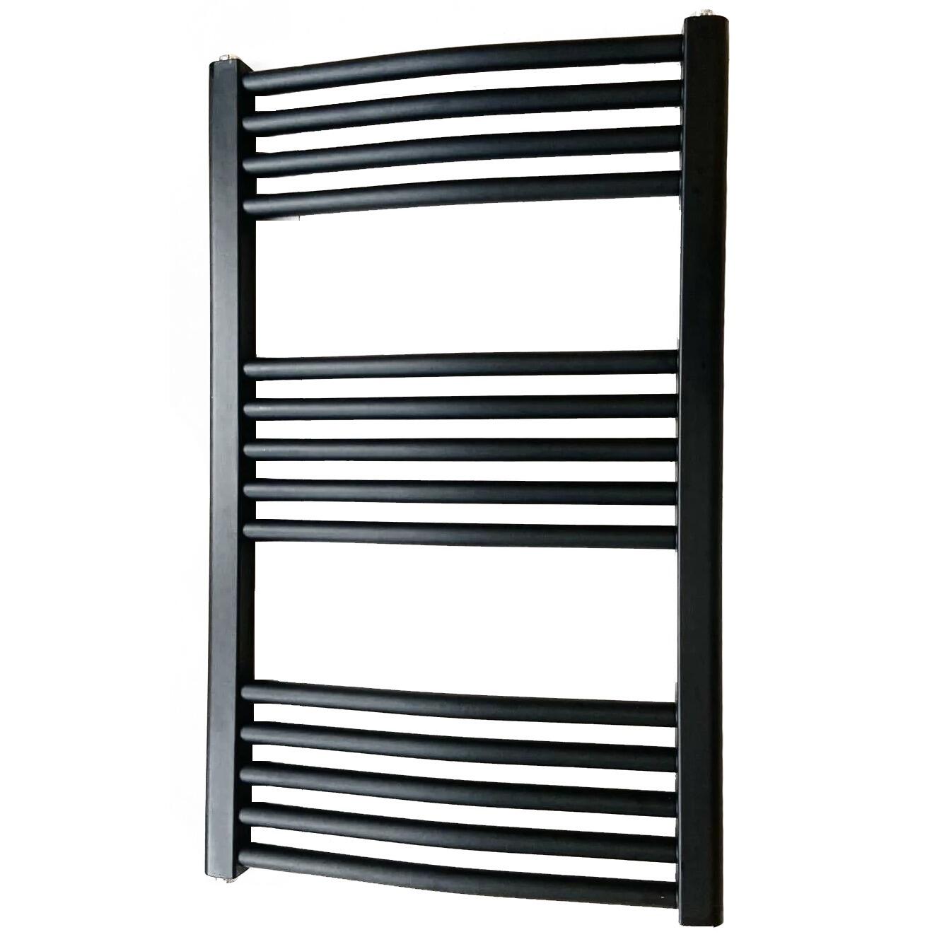 Black Towel Rail Flat Panel Straight or Curved Bathroom Radiator