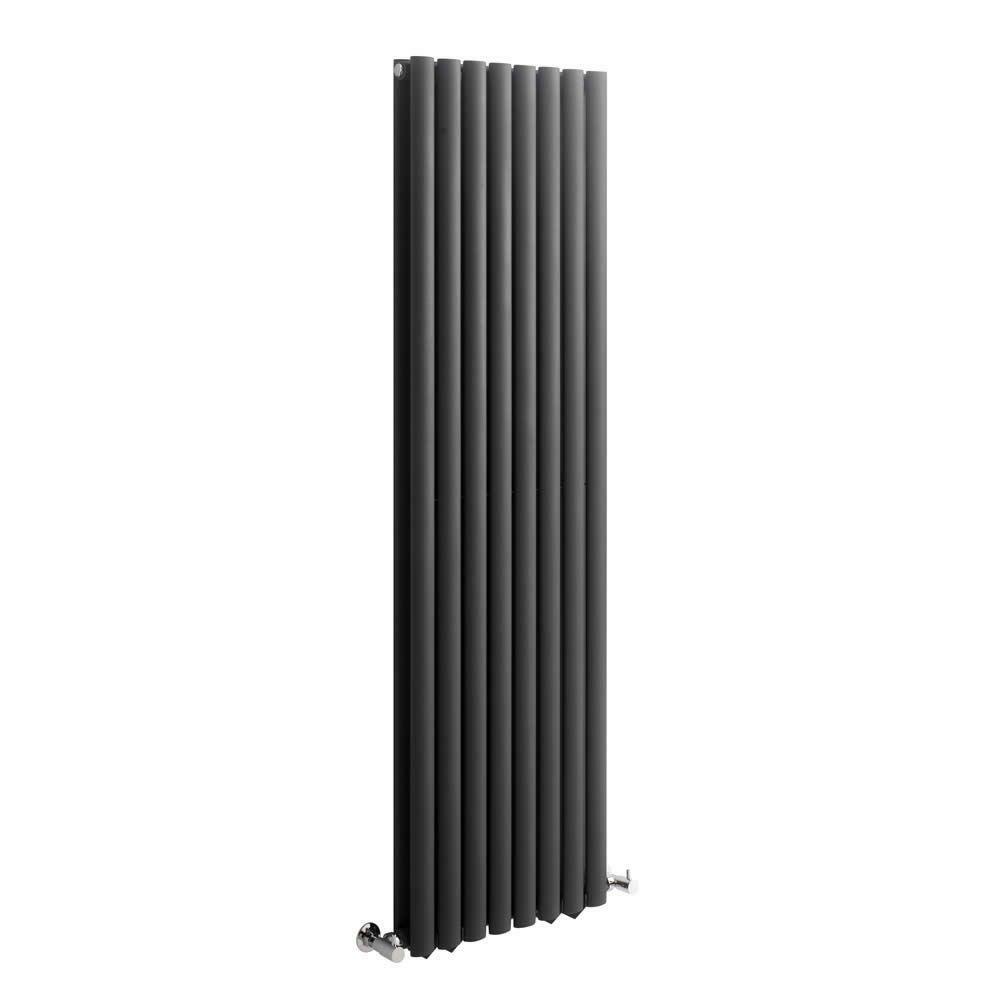 Anthracite Tall Vertical Oval Panel Central Heating Radiator