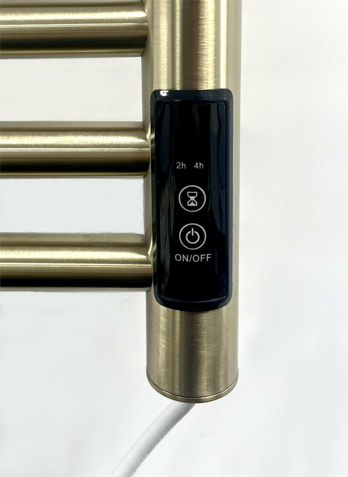 Brushed Brass Dry Electric Stainless Steel Towel Rails