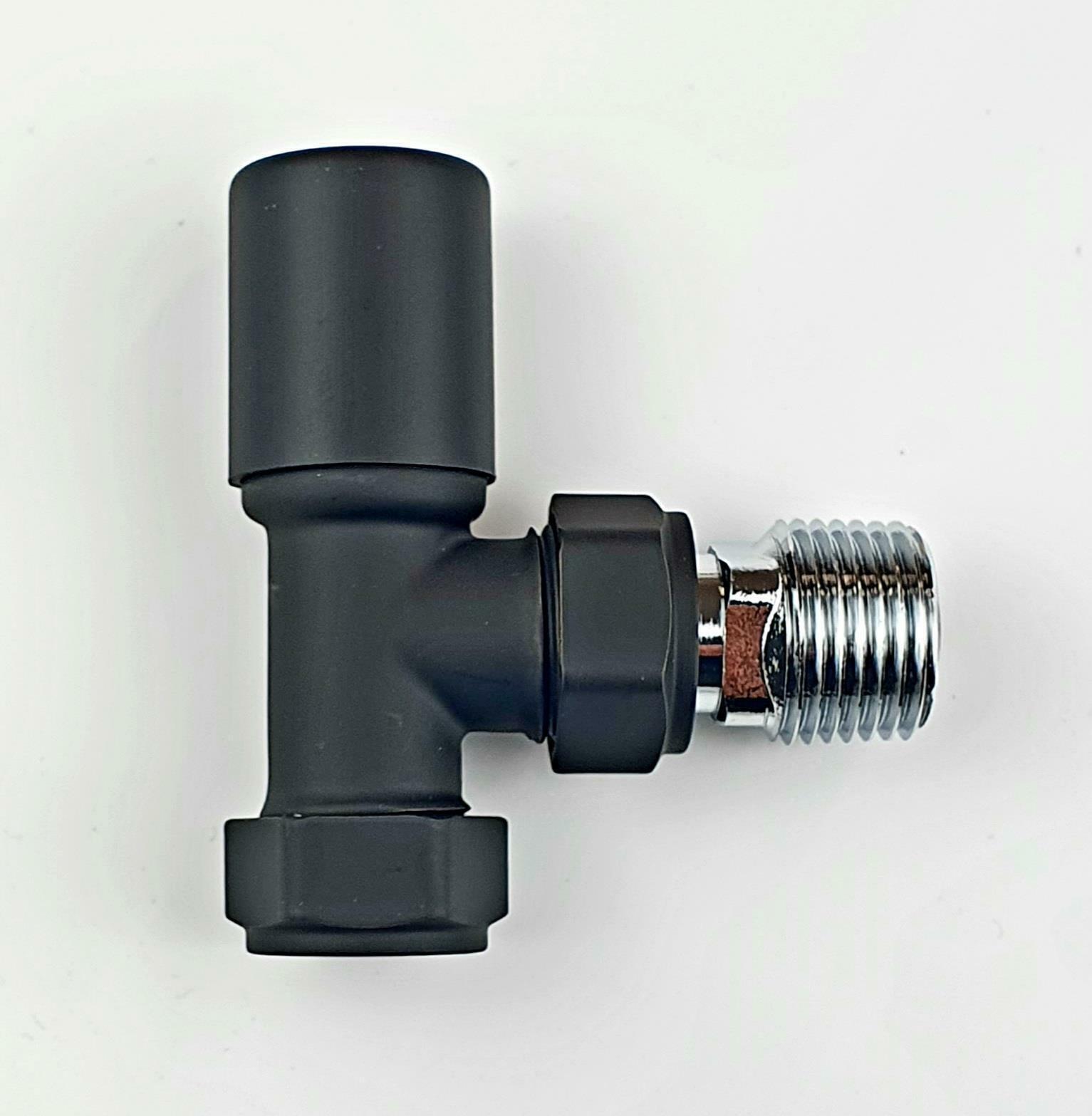 Black Designer TRV Radiator Valve with Lockshield