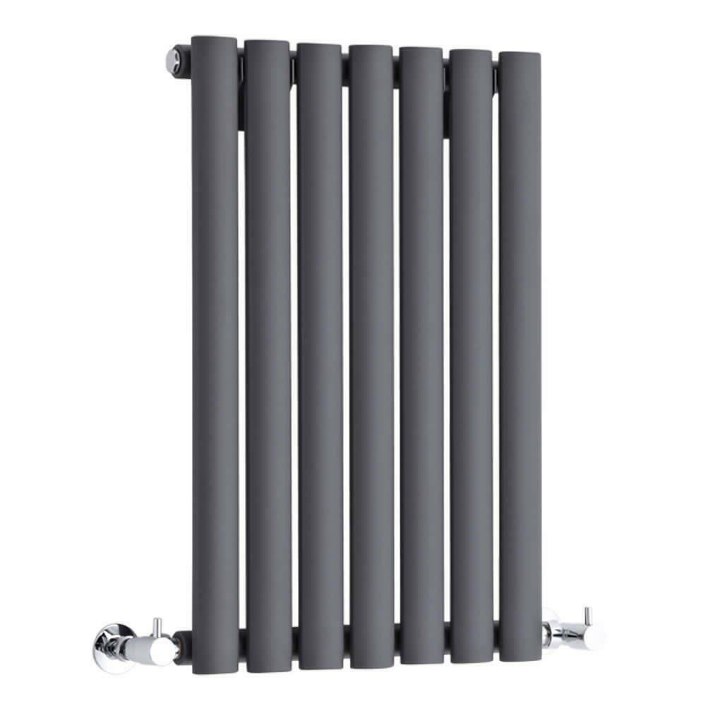 Anthracite Grey Central Heating Single Oval Panel Radiators