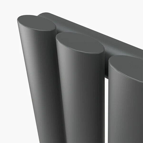 Anthracite Grey Single Tall Vertical Oval Panel Radiator