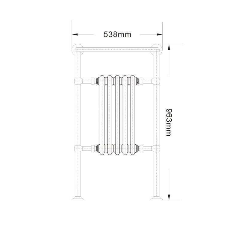 White Traditional Electric Column Towel Rail and Bathroom Radiator