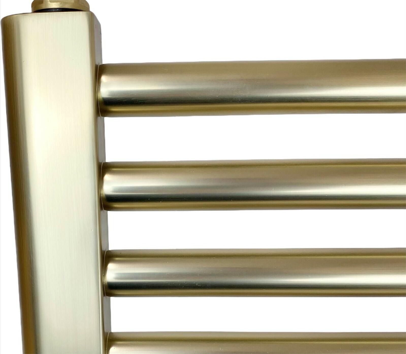 Brushed Brass Central Heating Towel Rail and Bathroom Radiator
